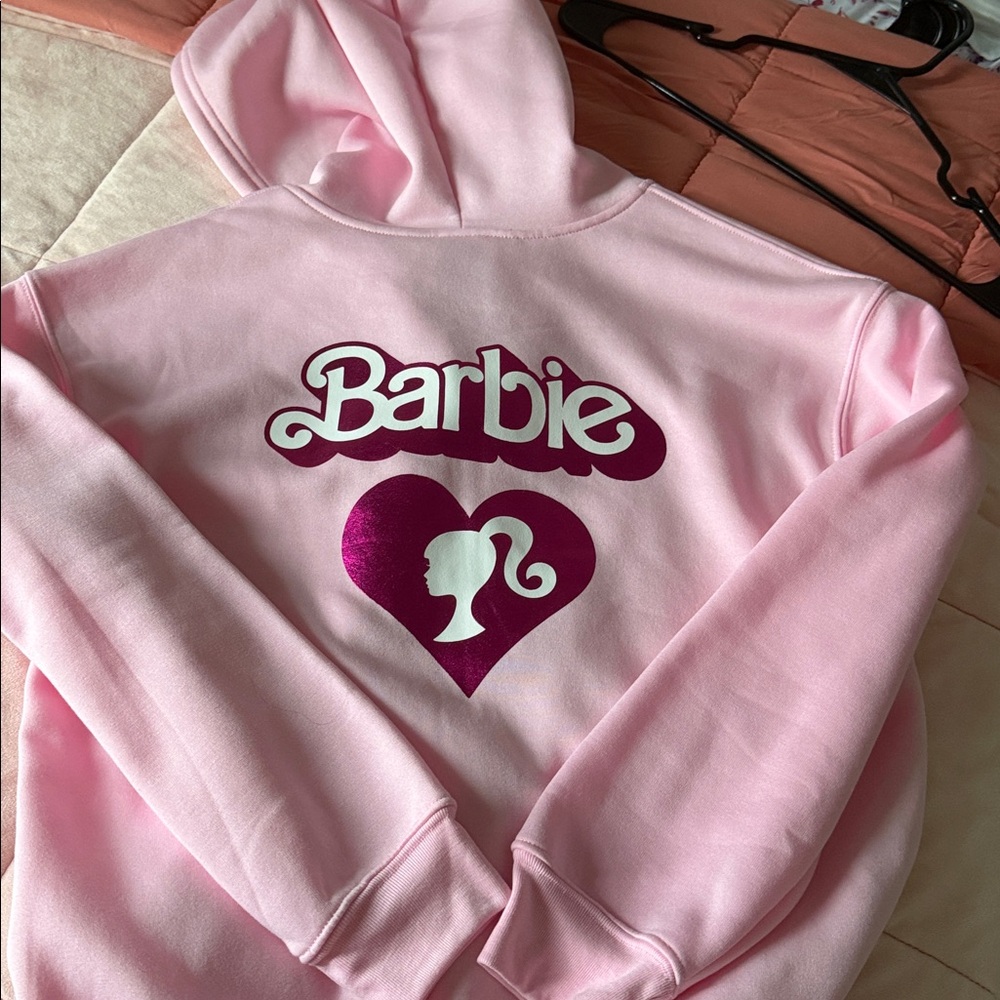 Barbie Women Light Pink Zip-Up Hoodie - Picture 2 of 2